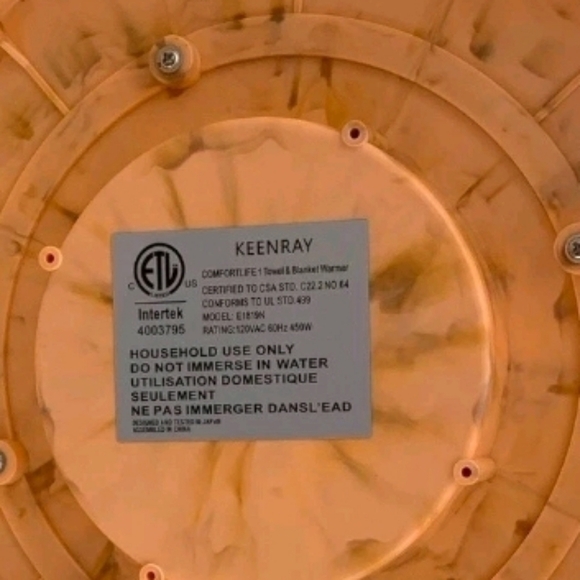 Keenray Bucket Towel Warmer Auto Shut Off Fits 2 Large Towels or Bathrobes White - Picture 8 of 14